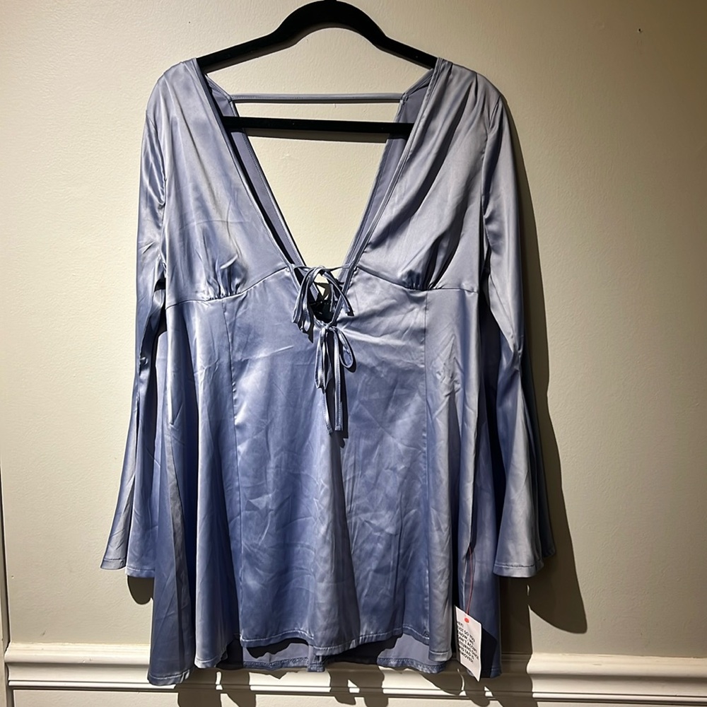 Petite For and Flair Satin Dress